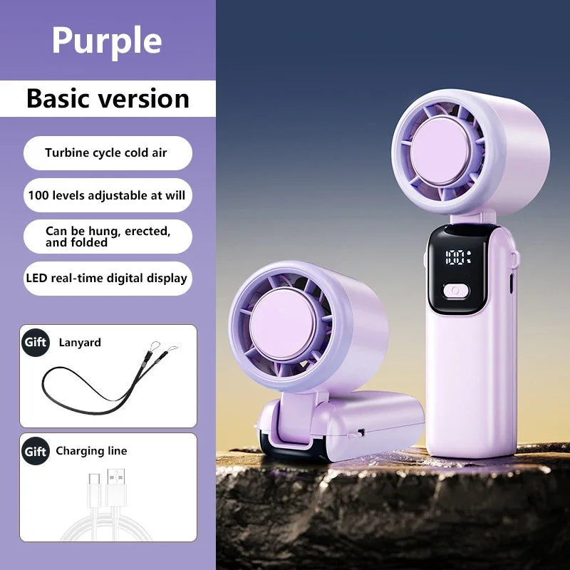Lenovo Fast Chill Ice Compress Foldable/hangable Usb Desk Fan Ice Cooling Handheld Fan 100 Speeds Turbo Portable For Outdoor