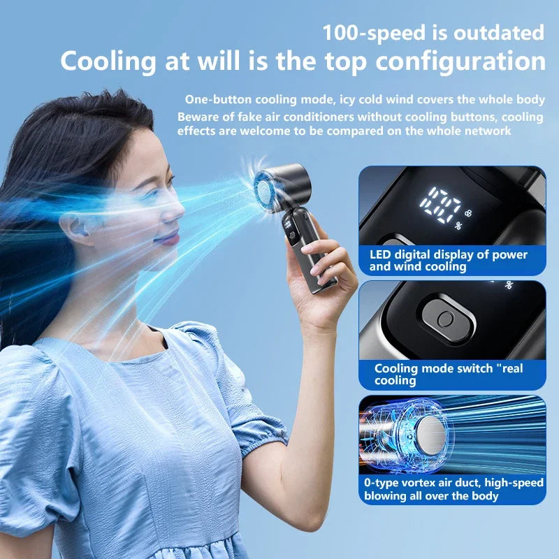 Lenovo Fast Chill Ice Compress Foldable/hangable Usb Desk Fan Ice Cooling Handheld Fan 100 Speeds Turbo Portable For Outdoor