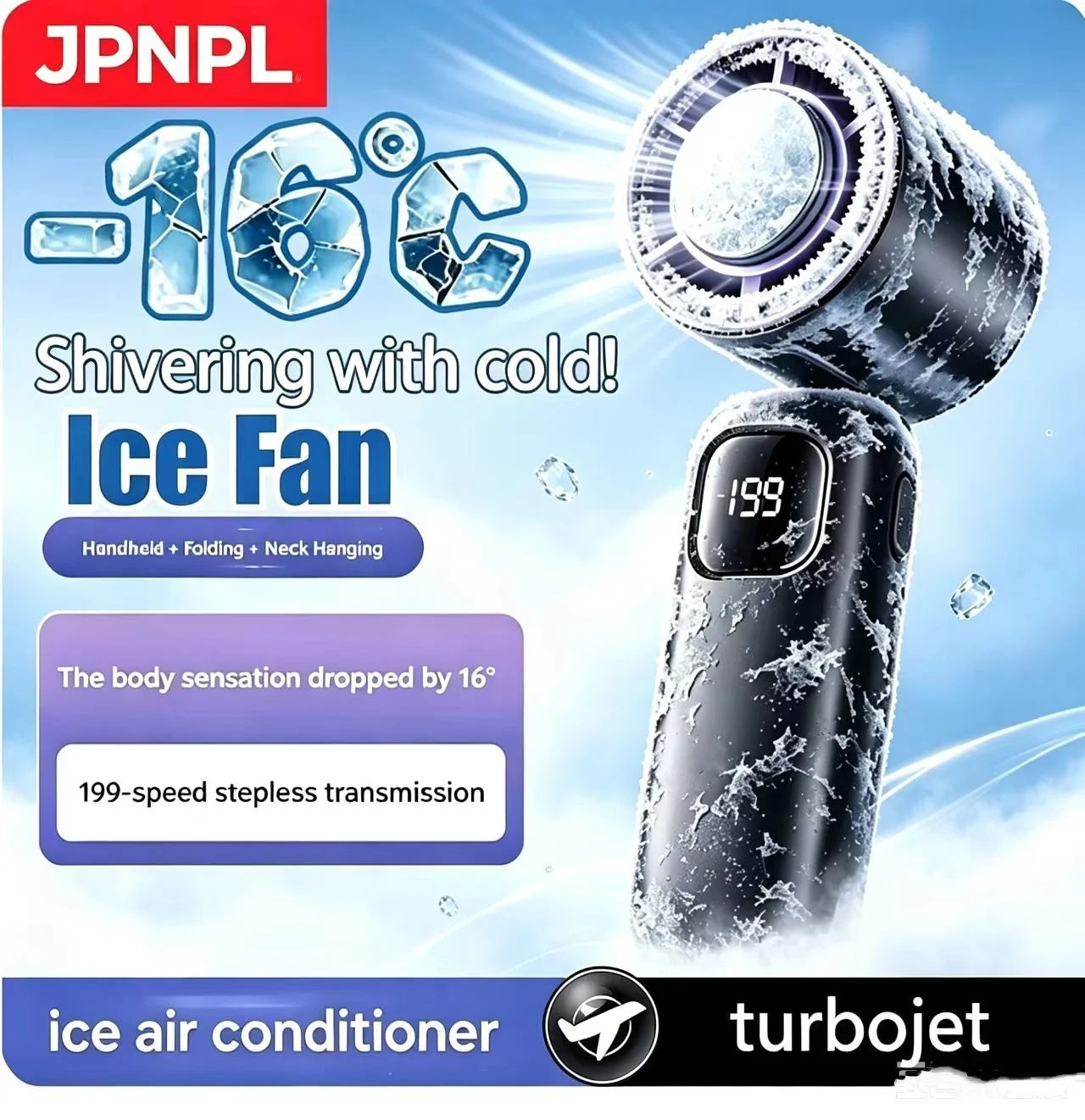 8000mAh USB Hanging Neck Fan Portable Bladeless Mini Rechargeable Mute LED Digital Display Electric Air Cooler Handheld