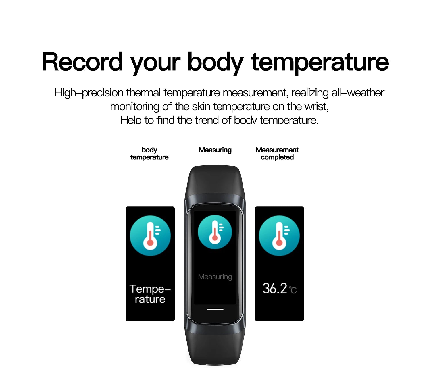 AMOLED Smartwatch Body Temperature Monitor Fitness Clock Sports 3ATM Waterproof Men Smart Watch Band for Women IOS Android 2026