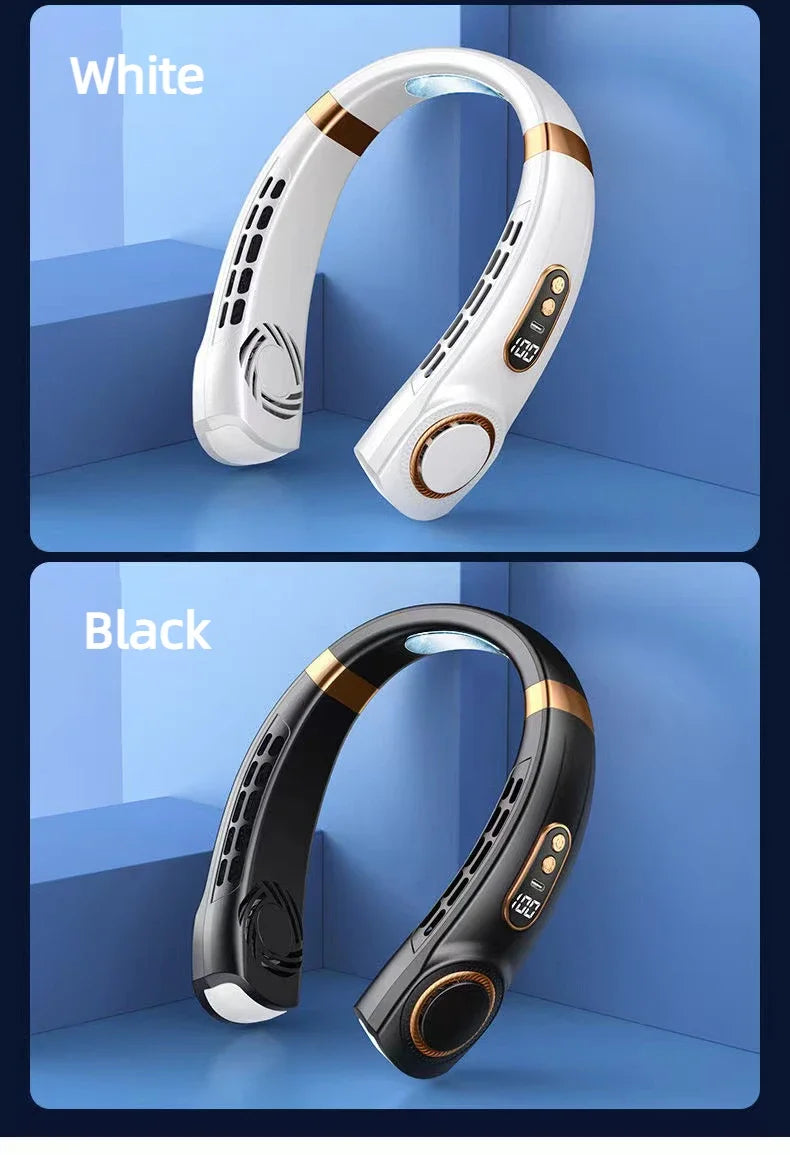 Neck Fan Rechargeable, Personal Portable Fan Battery Operated, Hands Free Wearable USB Neck Cooling Fan for Indoor Outdoo