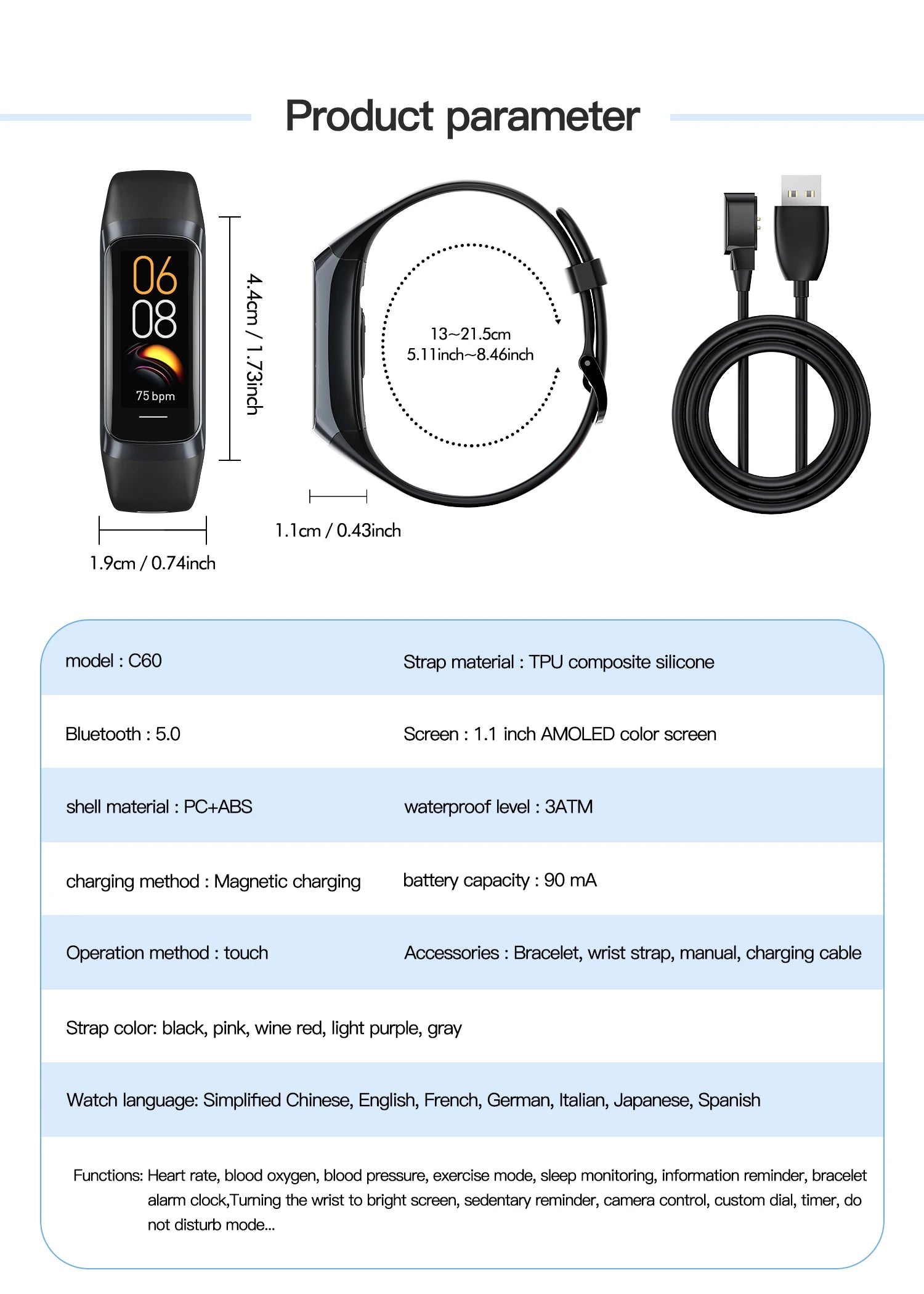 AMOLED Smartwatch Body Temperature Monitor Fitness Clock Sports 3ATM Waterproof Men Smart Watch Band for Women IOS Android 2026