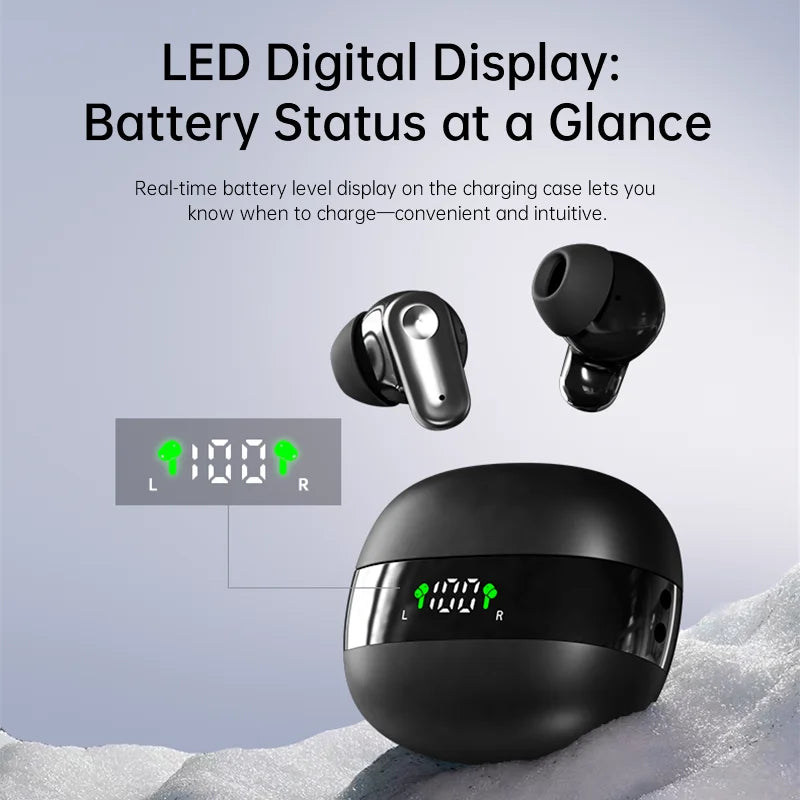 MINI550-Wireless Headphones, High-Fidelity Stereo Headphones, With Noise Cancellation Feature and LED Display, Mini Headphones