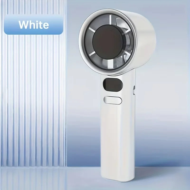 Mini Handheld Fan Mute Handheld Fan 4 Speeds Adjustment Air Calculating Fan With Power Display Portable Handheld Fan